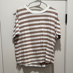 Striped Brown and White Women's Shirt